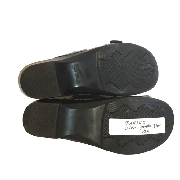 Dansko Womens Platform Sandal Size 7.5-8/38 Purple Blue Iridescent Slide - Picture 10 of 11